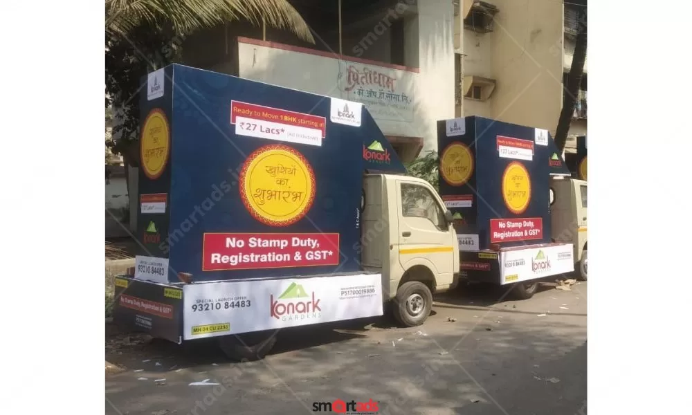 Non-Traditional Media Canter Activity Advertising in Delhi
