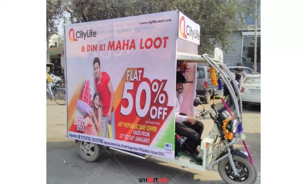 Non-Traditional Media E Rickshaw Advertising in Chhattisgarh